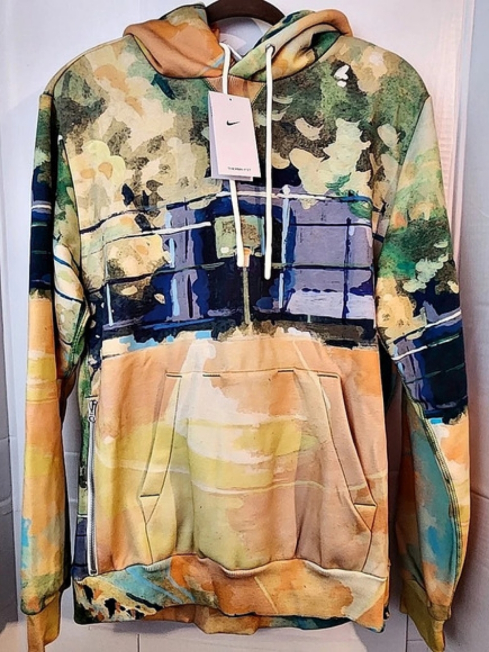 Nike Standard Issue Therma-FIT Pullover Basketball Hoodie Orange & Green Sz L